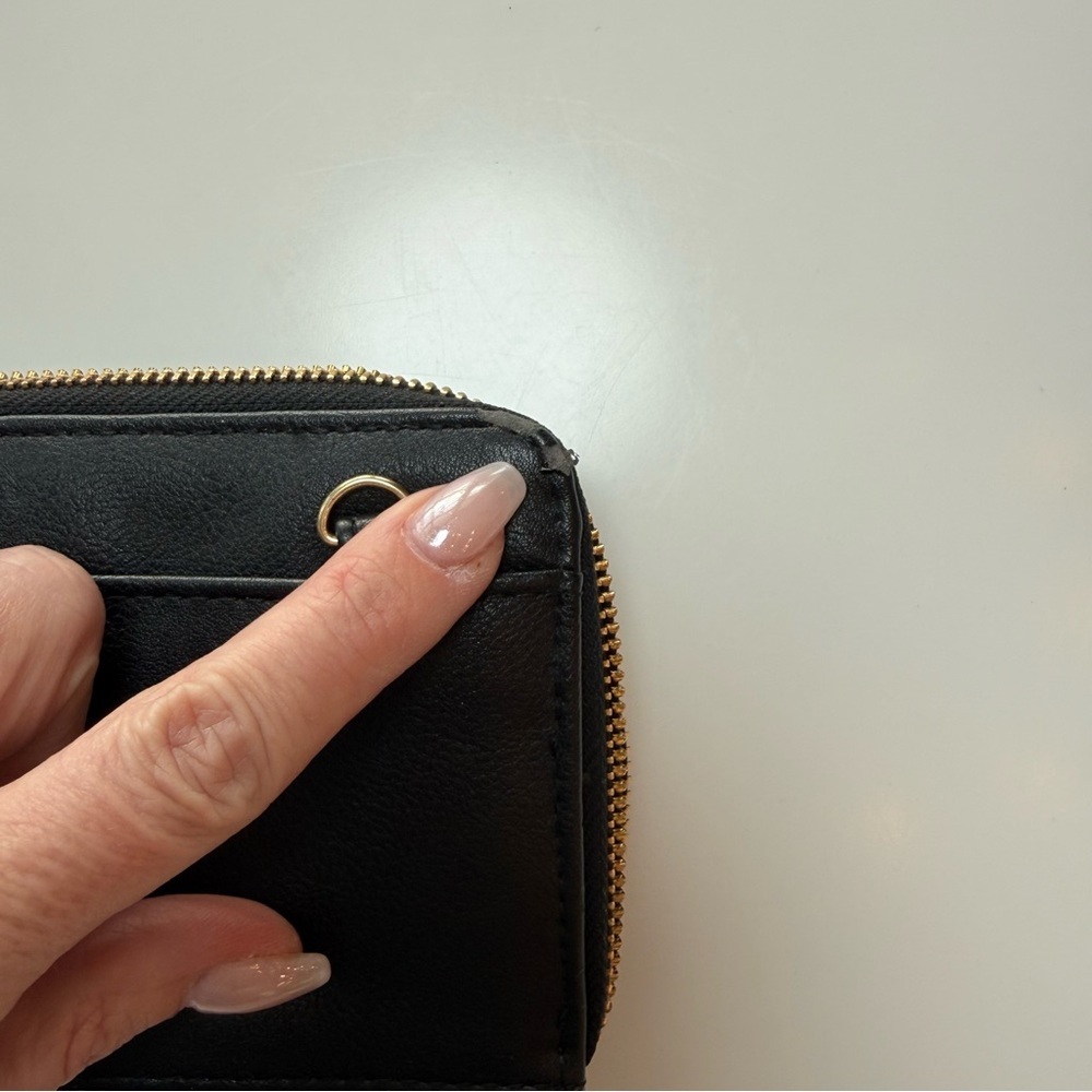 Tahari Black Leather Wallet with Gold Accents - Picture 6 of 9